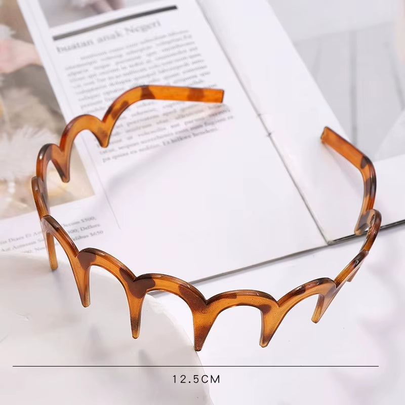 Fashion Wave Headbands for Women Solid Color Toothed Non-Slip Hair Bands Girl Face Wash Sports Hairbands Hair Accessories
