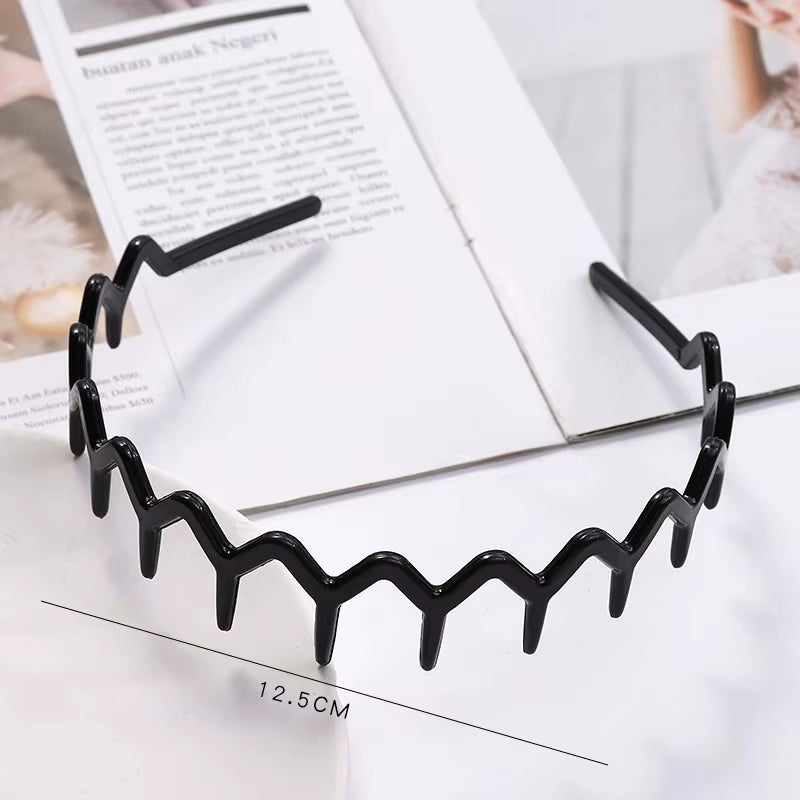 Fashion Wave Headbands for Women Solid Color Toothed Non-Slip Hair Bands Girl Face Wash Sports Hairbands Hair Accessories