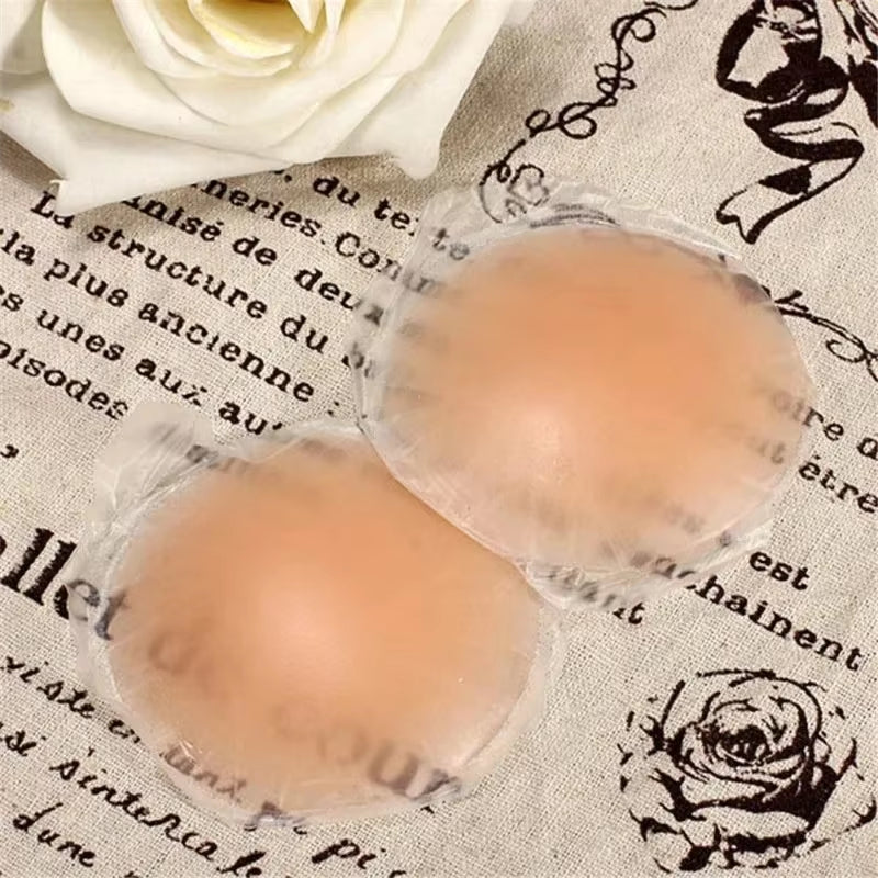 2Pcs Reusable Invisible Silicone Nipple Cover Self Adhesive Breast Chest Bra Pasties Pad Mat Stickers Accessories Bra Padding