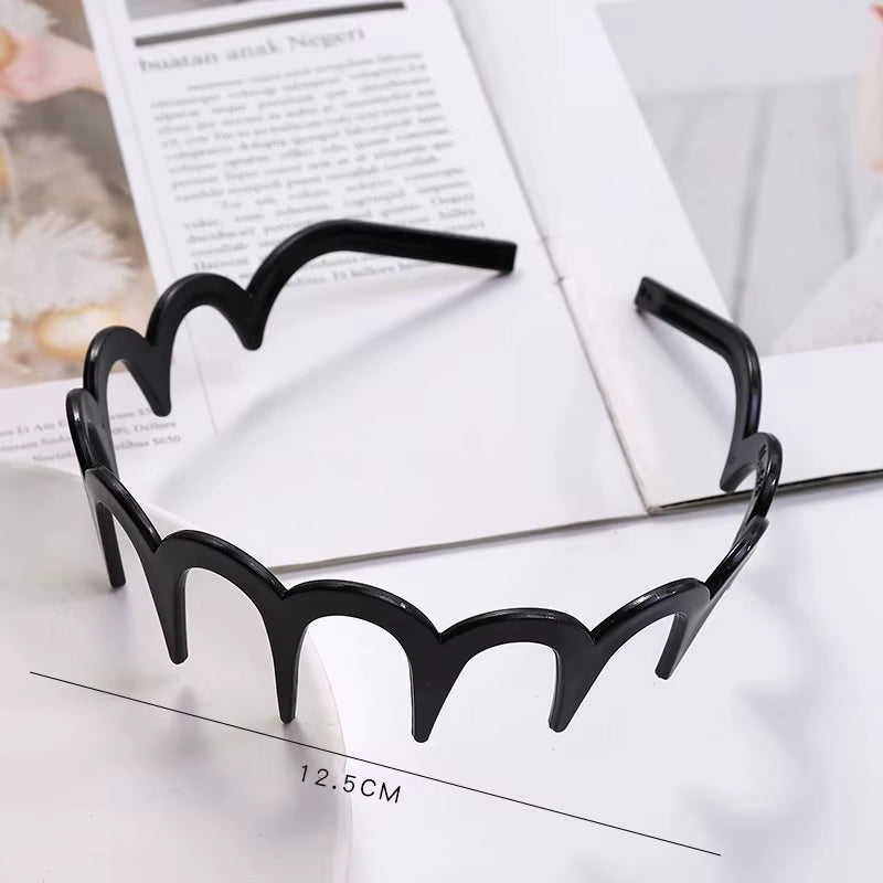 Fashion Wave Headbands for Women Solid Color Toothed Non-Slip Hair Bands Girl Face Wash Sports Hairbands Hair Accessories